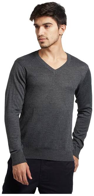 Parx Medium Grey Wool Blend Regular Fit Sweater