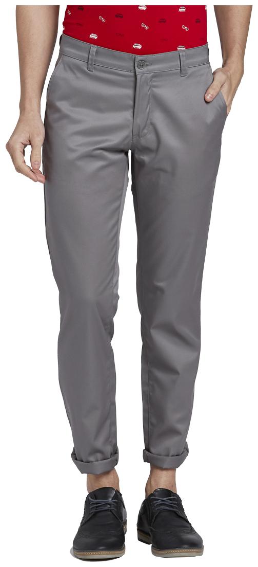 

Parx Men Grey Solid Slim fit Regular trousers
