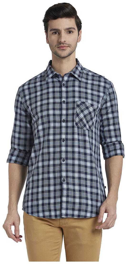 

Parx Men Grey Checked Slim Fit Casual Shirt
