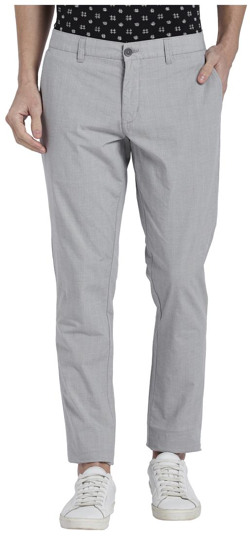 

Parx Men Grey Textured Tapered fit Regular trousers