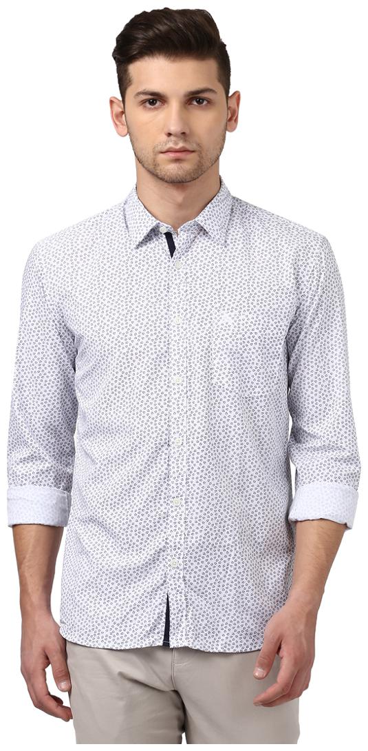 

Parx Men Blue Printed Slim Fit Casual Shirt