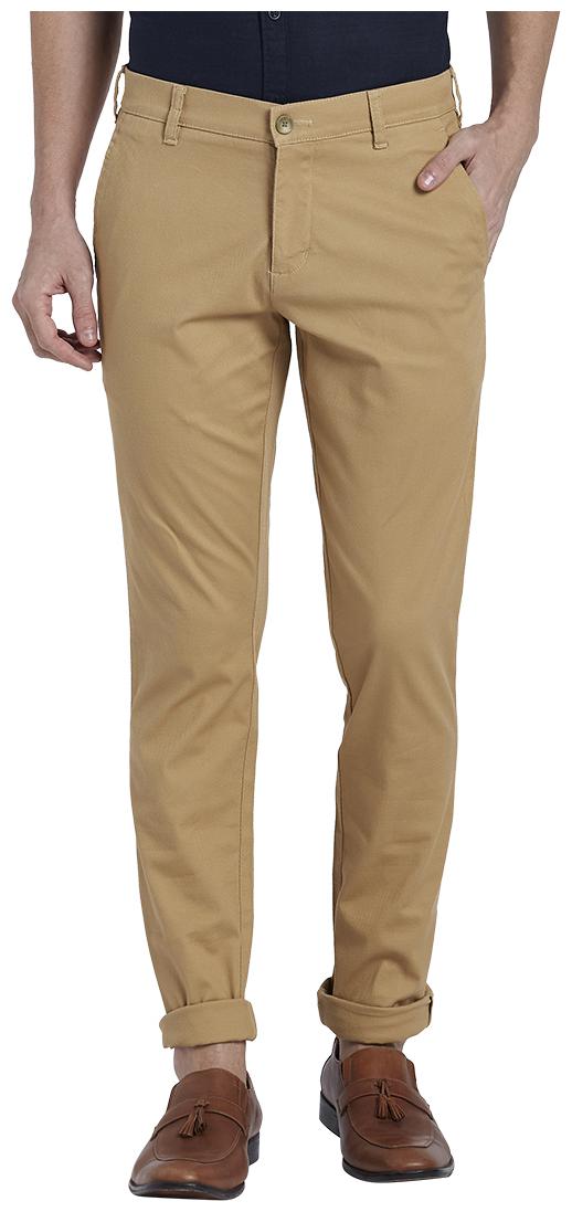 

Parx Men Brown Solid Tapered fit Regular trousers