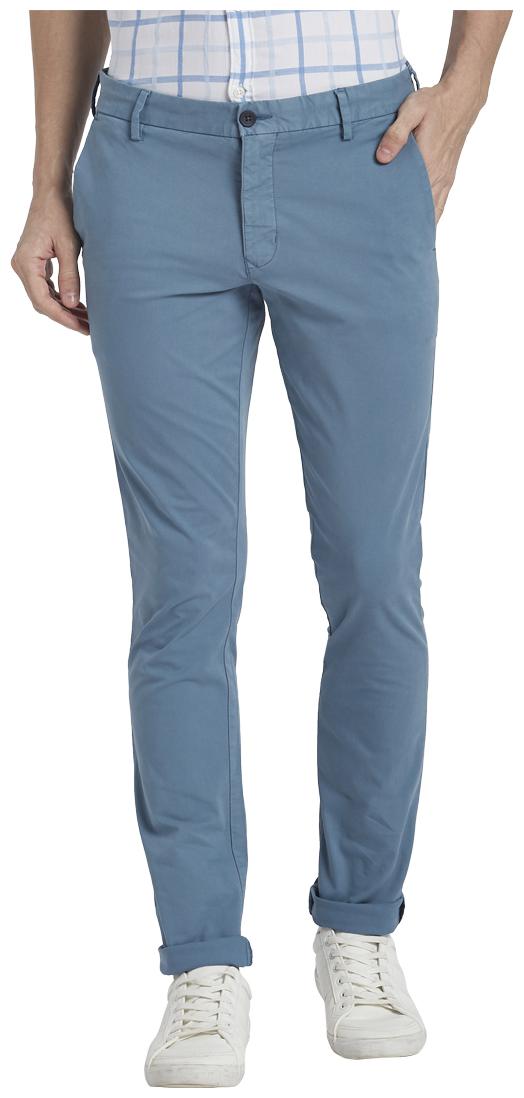

Parx Men Blue Solid Slim fit Regular trousers