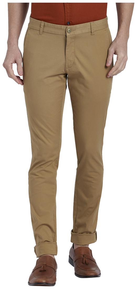 

Parx Men Brown Solid Tapered fit Regular trousers