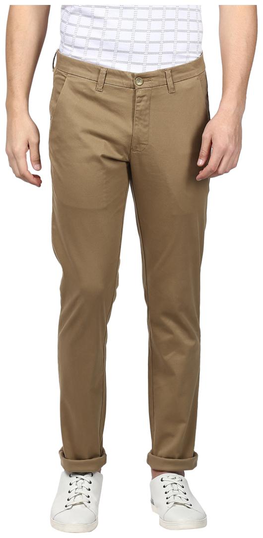 

Parx Men Brown Solid Regular fit Chinos