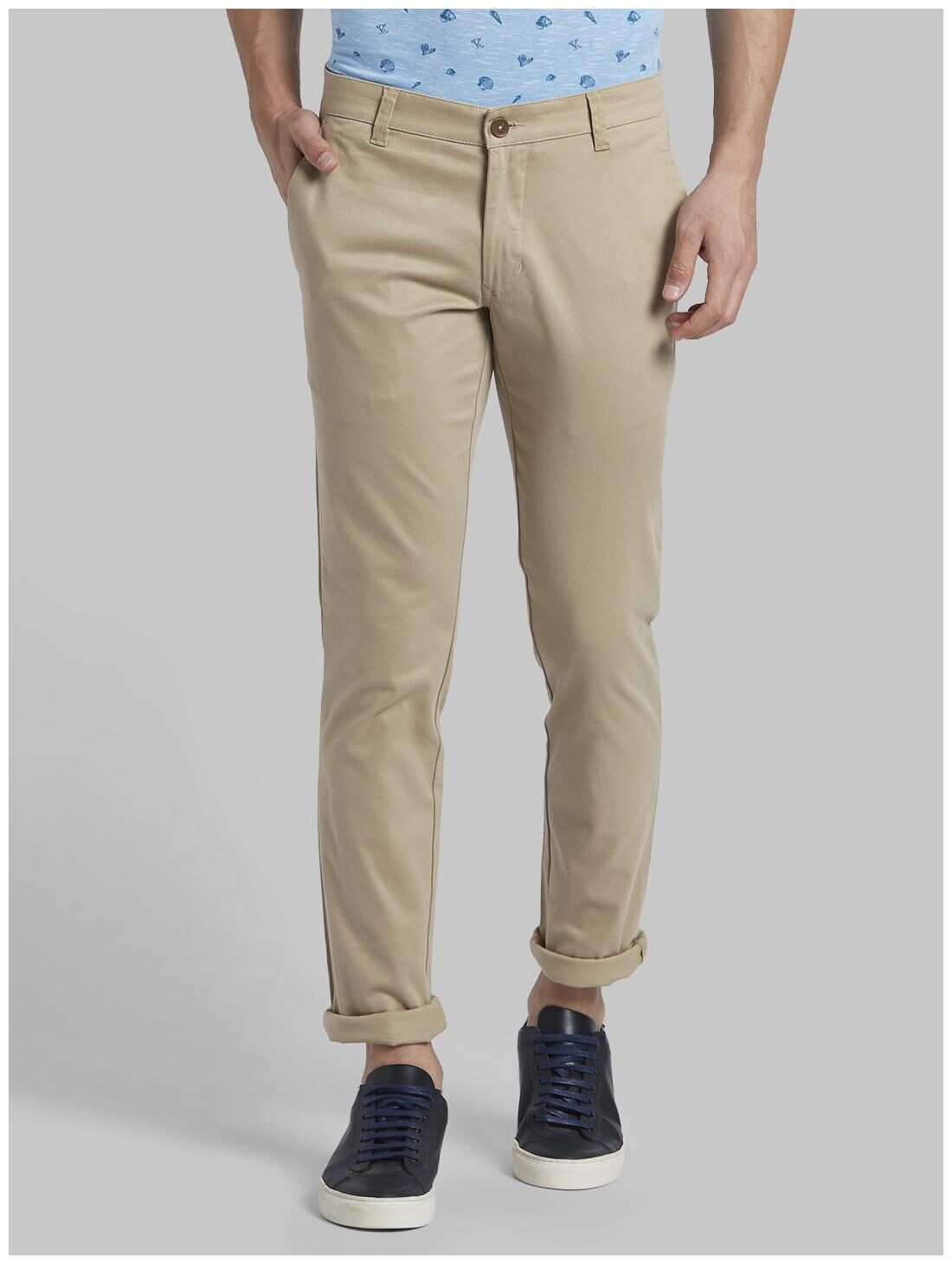 

Parx Men Beige Textured Slim fit Regular trousers
