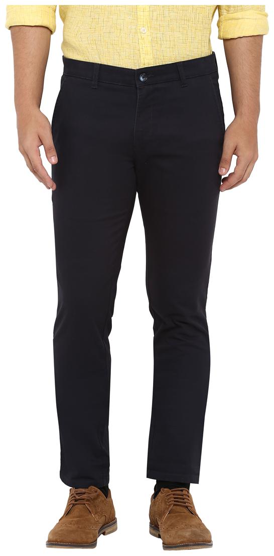

Parx Men Black Solid Tapered fit Regular trousers