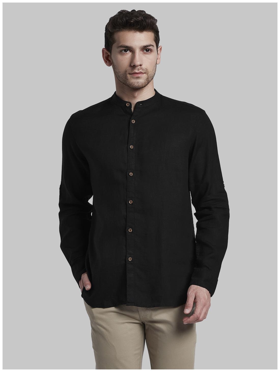 

Parx Men Black Solid Slim Fit Casual Shirt