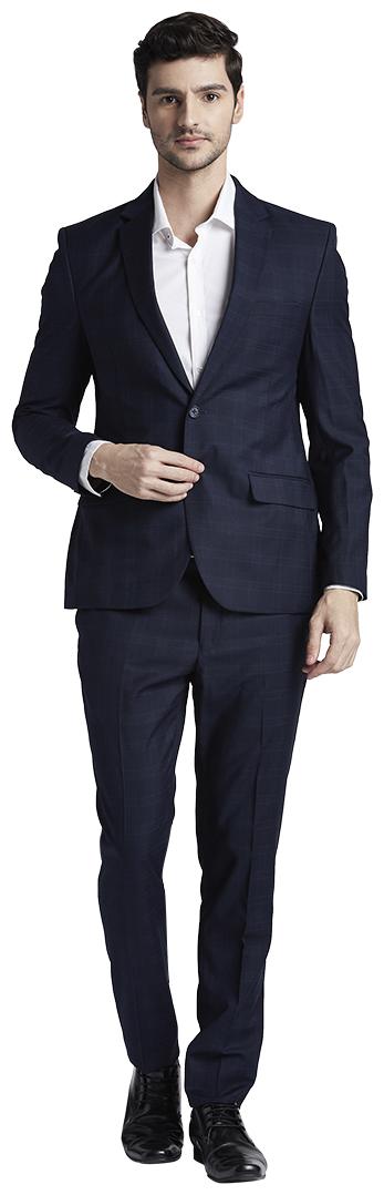 

Parx Men Blue Rayon Single Breasted Suit