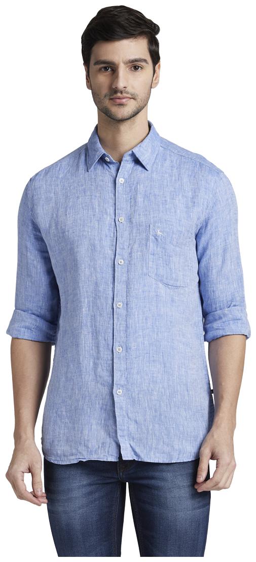 

Parx Men Blue Solid Slim Fit Casual Shirt