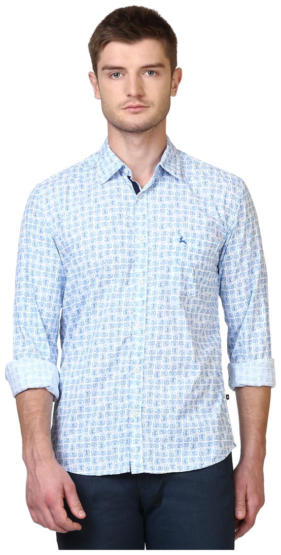 

Parx Men Blue Printed Slim Fit Casual Shirt