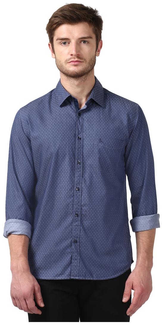 

Parx Men Blue Polka Dots Slim Fit Casual Shirt