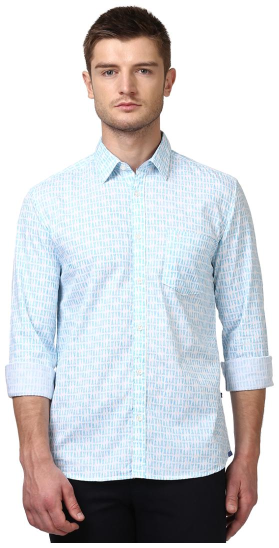 

Parx Men Blue Printed Slim Fit Casual Shirt