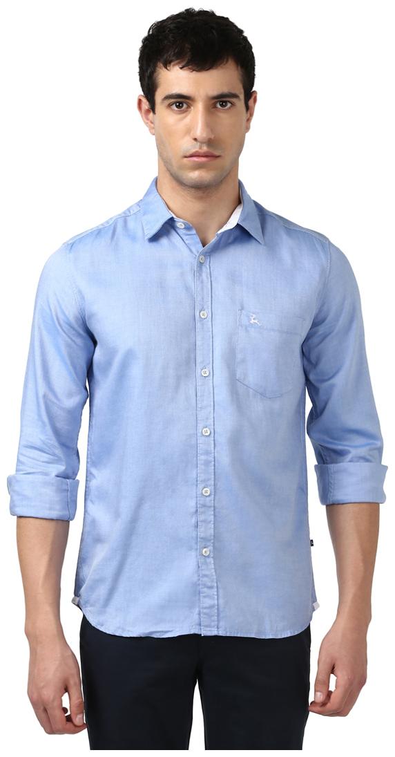 

Parx Men Blue Solid Slim Fit Casual Shirt