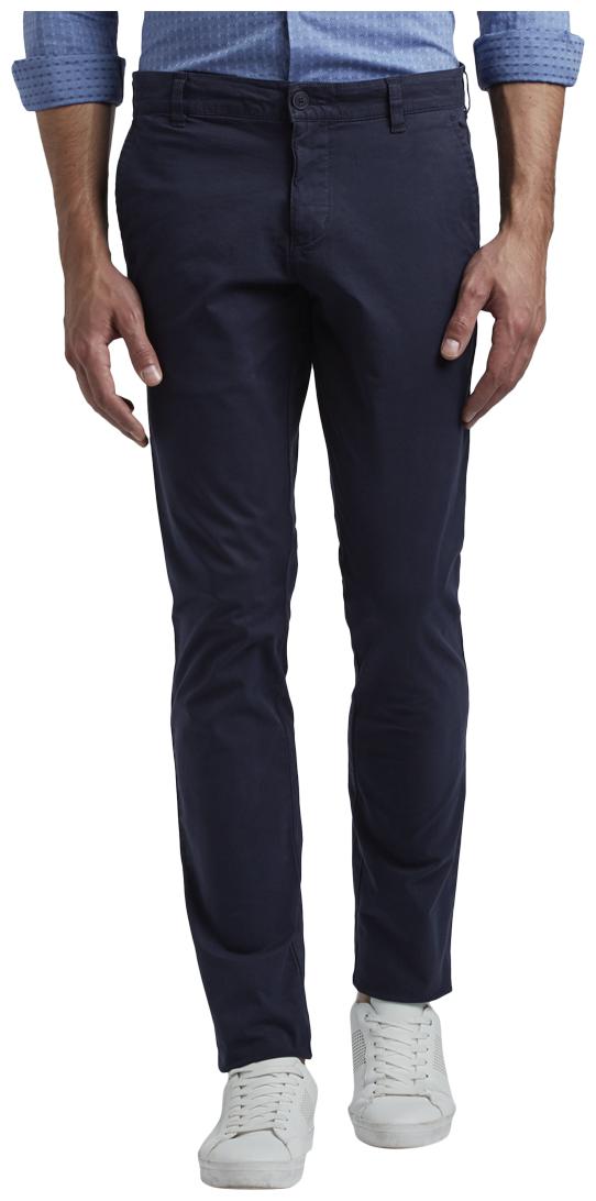 

Parx Men Blue Solid Tapered fit Regular trousers