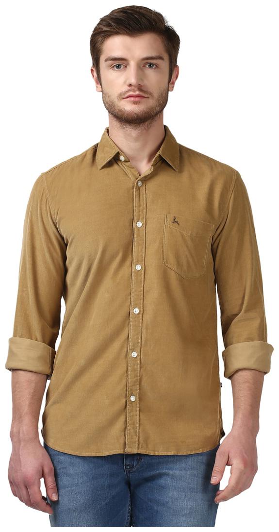 

Parx Men Beige Solid Regular Fit Casual Shirt