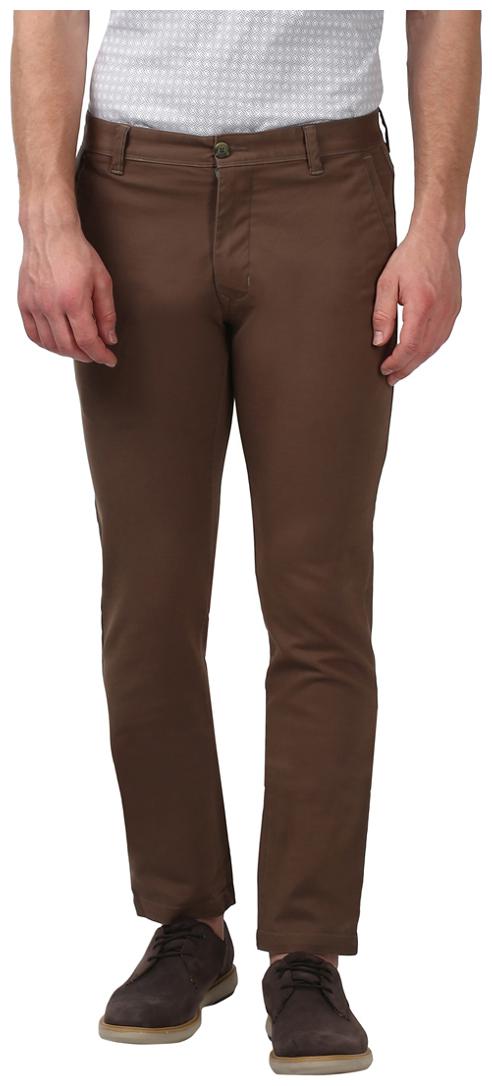 

Parx Men Brown Solid Slim fit Chinos