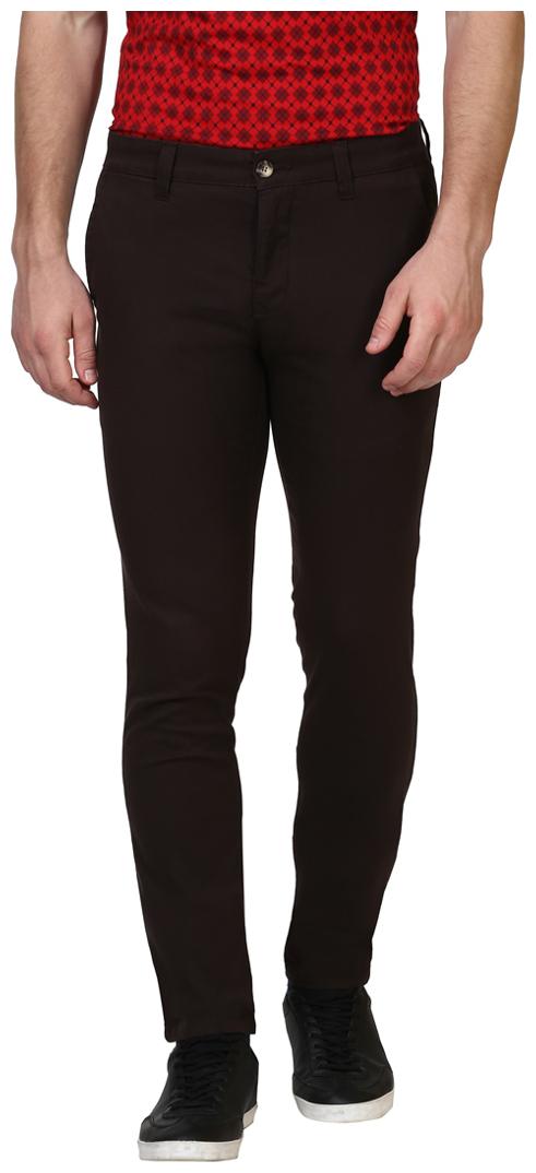 

Parx Men Black Solid Slim fit Regular trousers