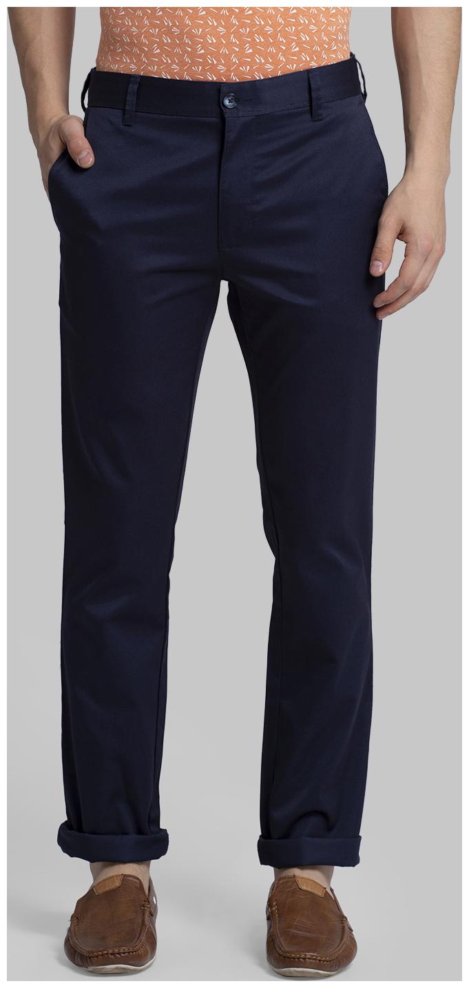 

Parx Men Blue Solid Slim fit Wrinkle free Regular trousers