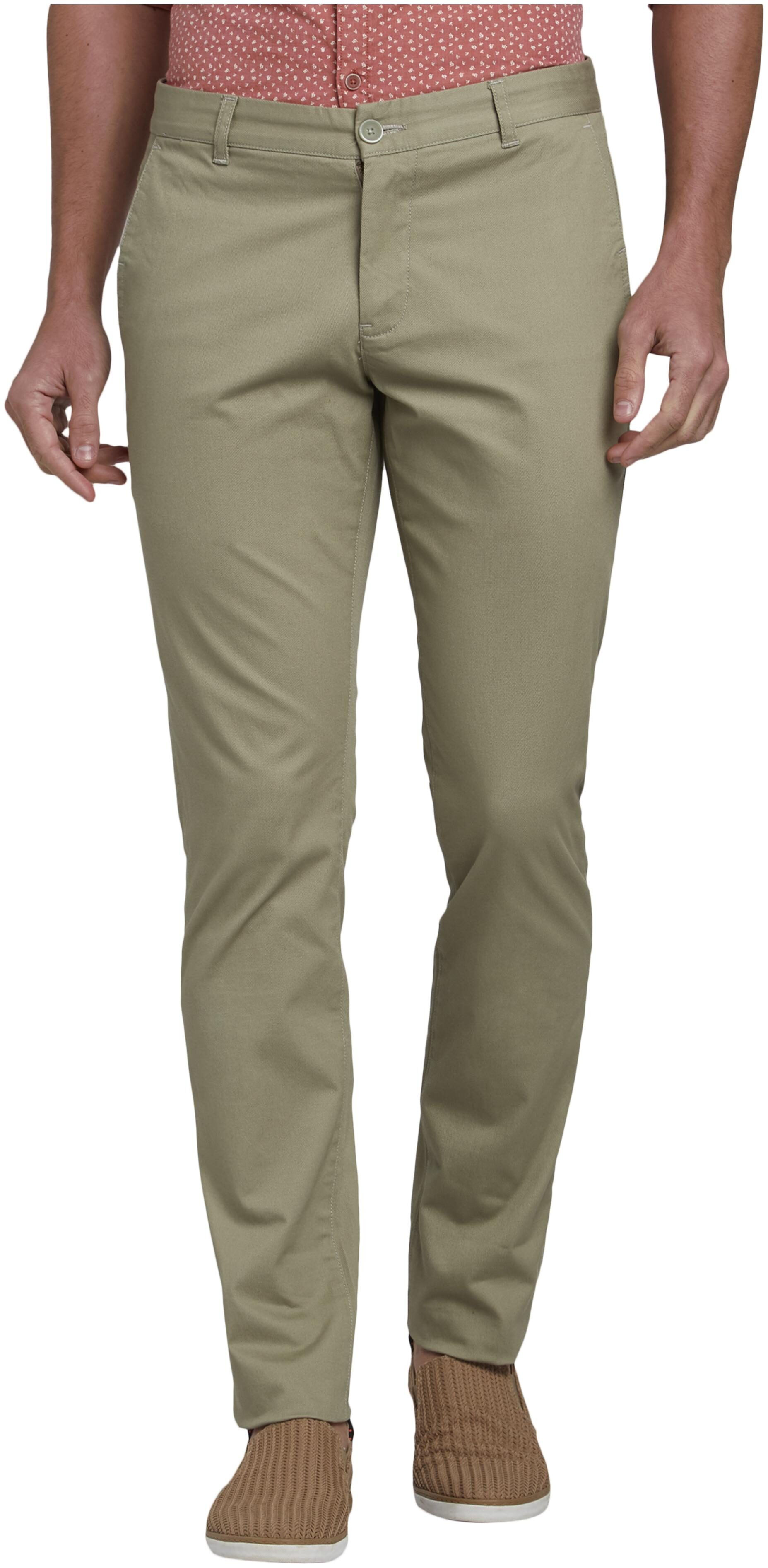 

Parx Men Green Solid Tapered fit Regular trousers