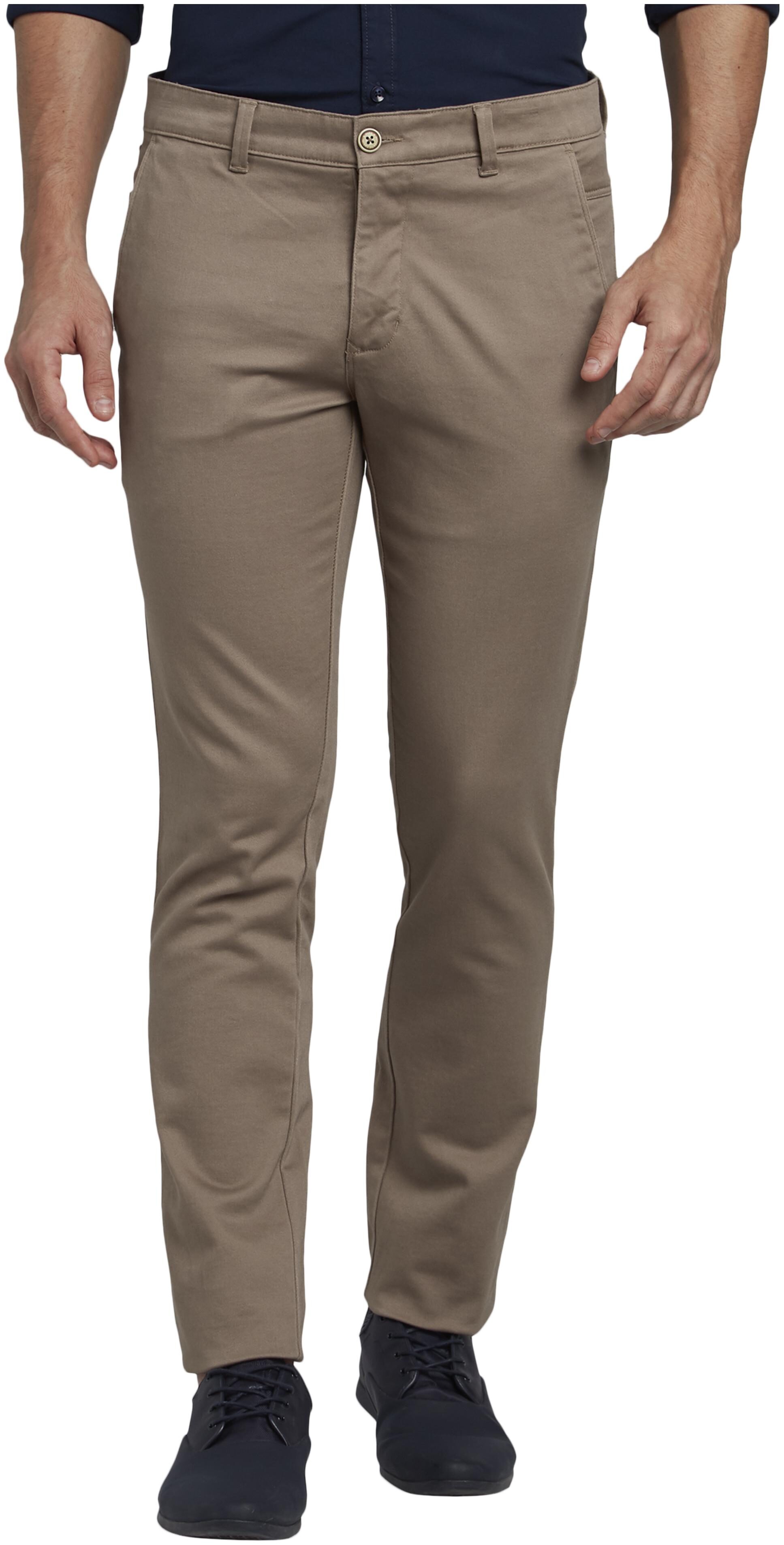 

Parx Men Brown Solid Tapered fit Regular trousers