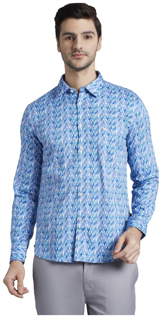

Parx Men Blue Solid Regular Fit Casual Shirt