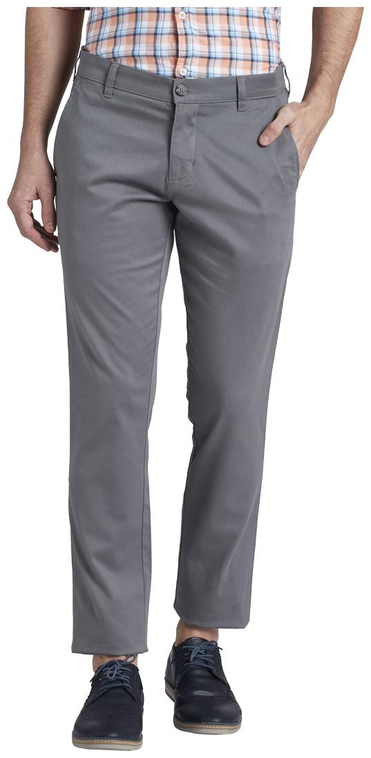 

Parx Men Grey Solid Tapered fit Regular trousers