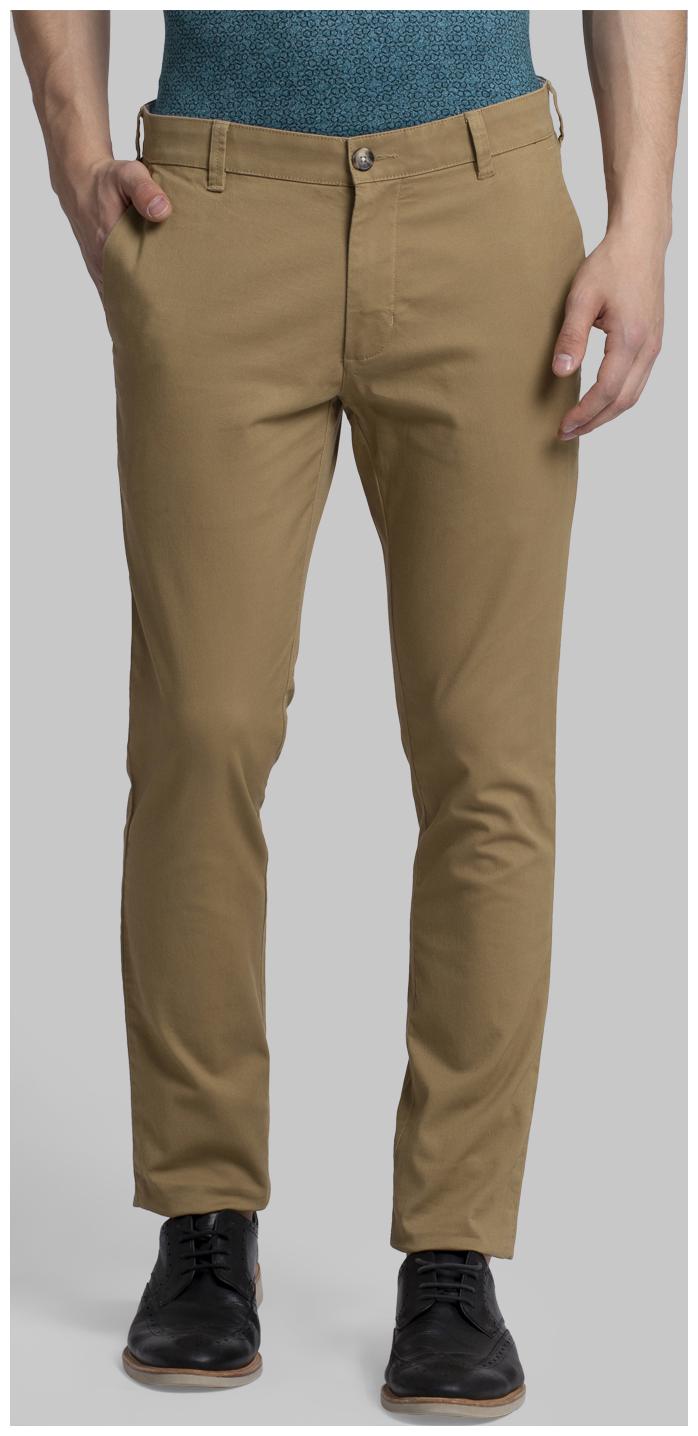 

Parx Men Brown Solid Slim fit Wrinkle free Regular trousers