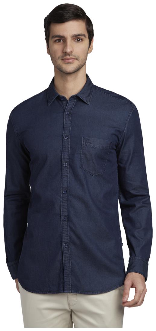 

Parx Men Blue Solid Slim Fit Casual Shirt
