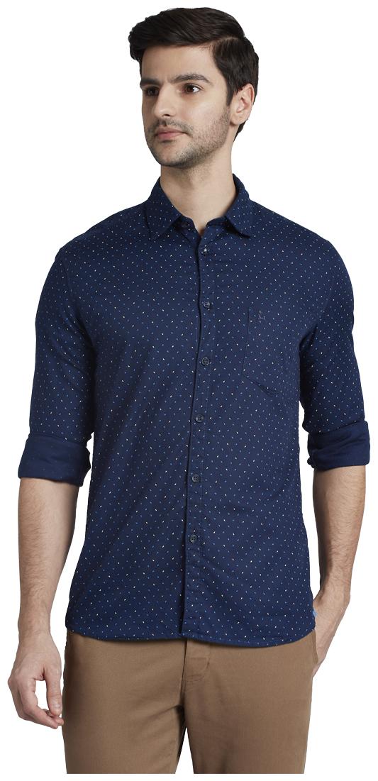

Parx Men Blue Printed Regular Fit Casual Shirt