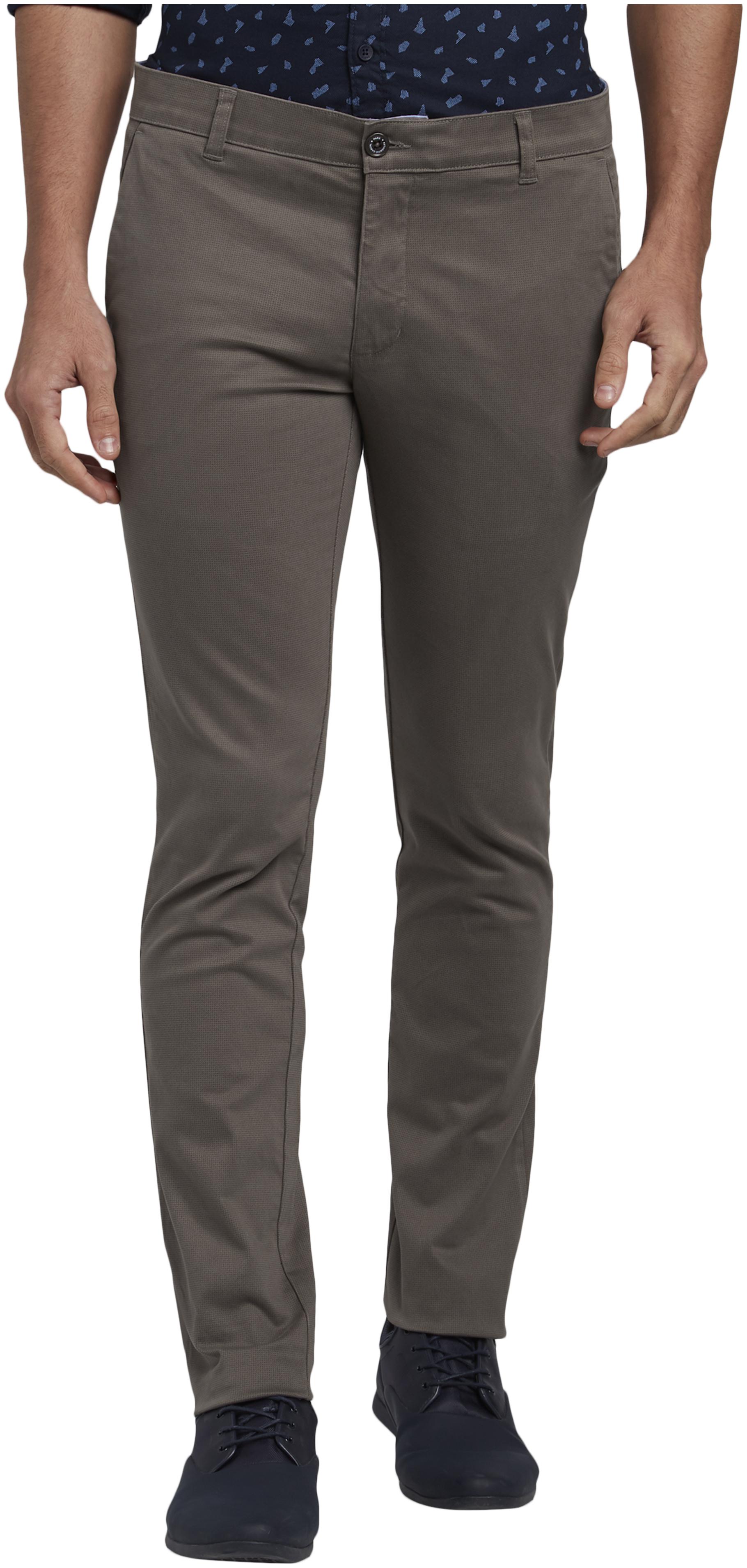 

Parx Men Grey Solid Regular fit Regular trousers
