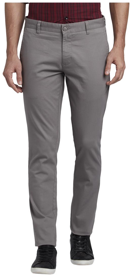 

Parx Men Grey Solid Tapered fit Regular trousers