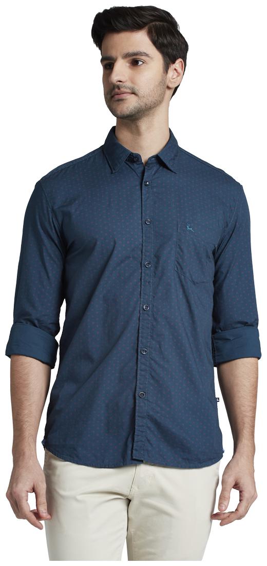 

Parx Men Blue Solid Regular Fit Casual Shirt