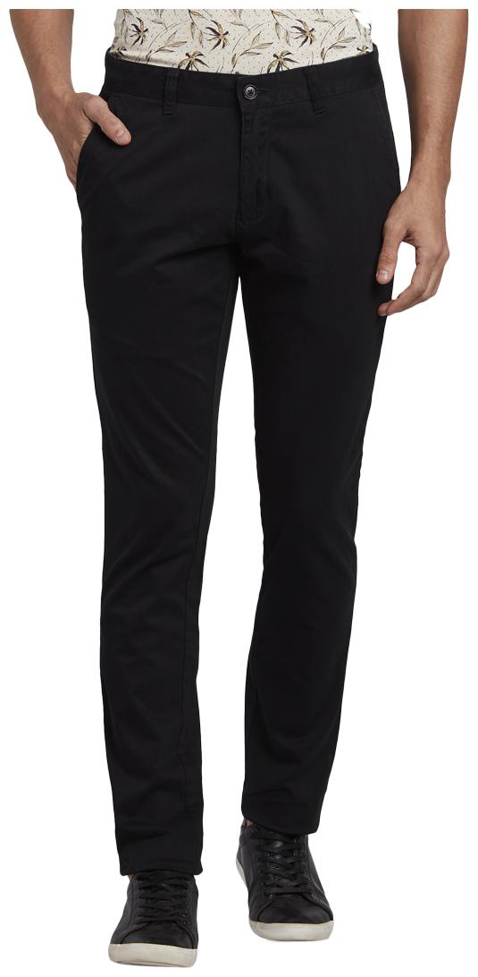 

Parx Men Black Solid Slim fit Regular trousers