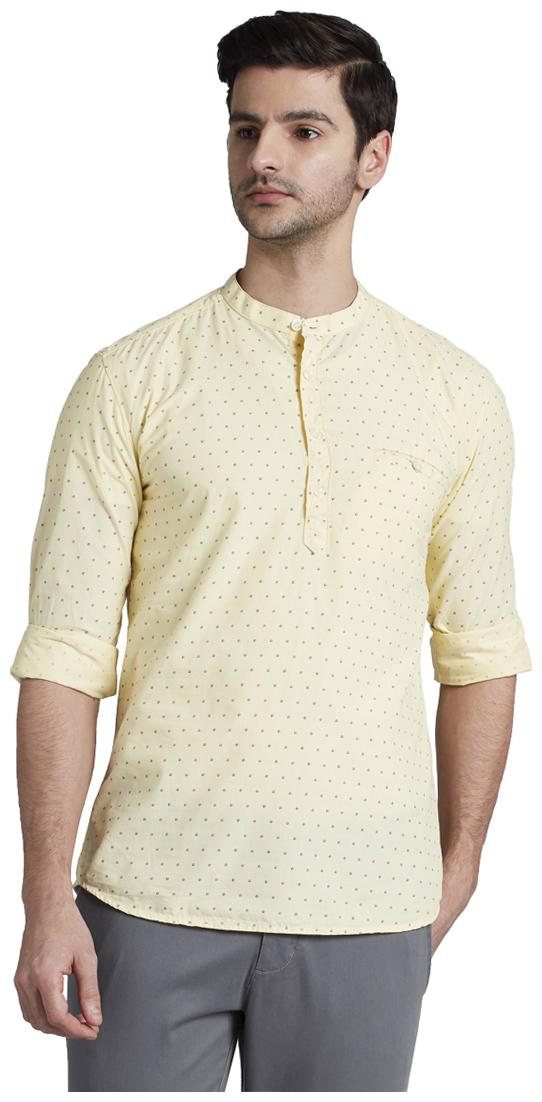 

Parx Men Yellow Printed Regular Fit Casual Shirt