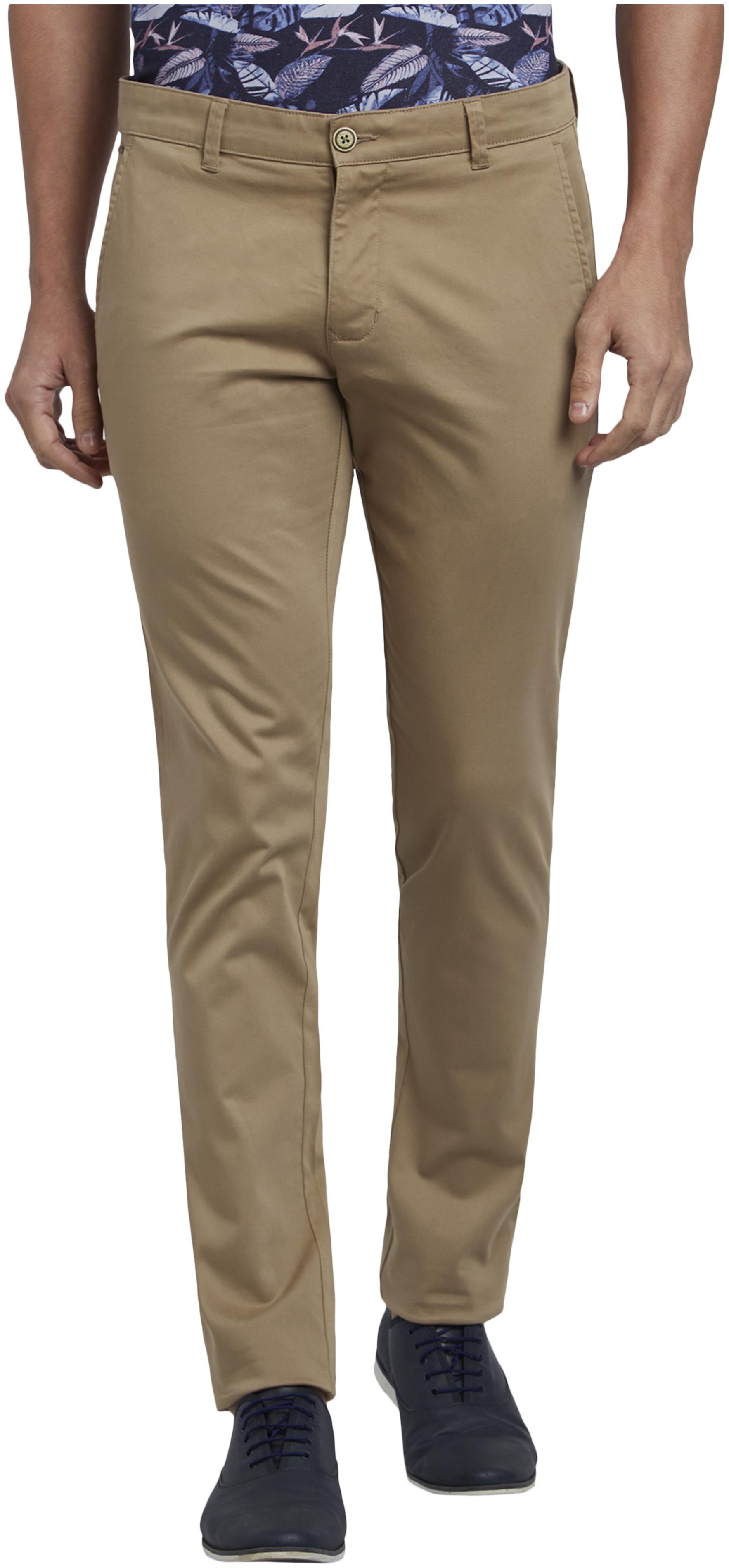 

Parx Men Brown Solid Tapered fit Regular trousers