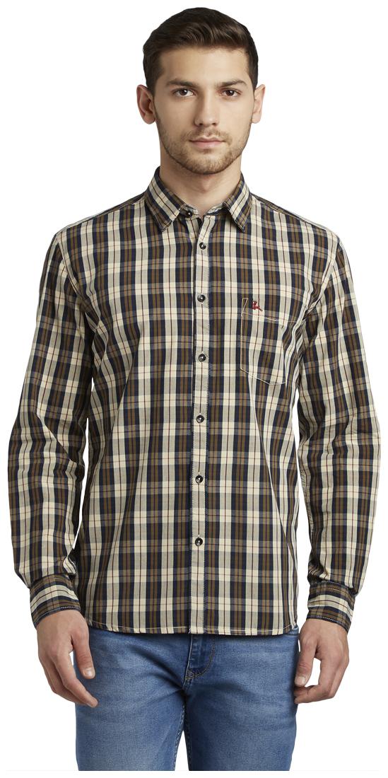 

Parx Men Brown Checked Slim Fit Casual Shirt