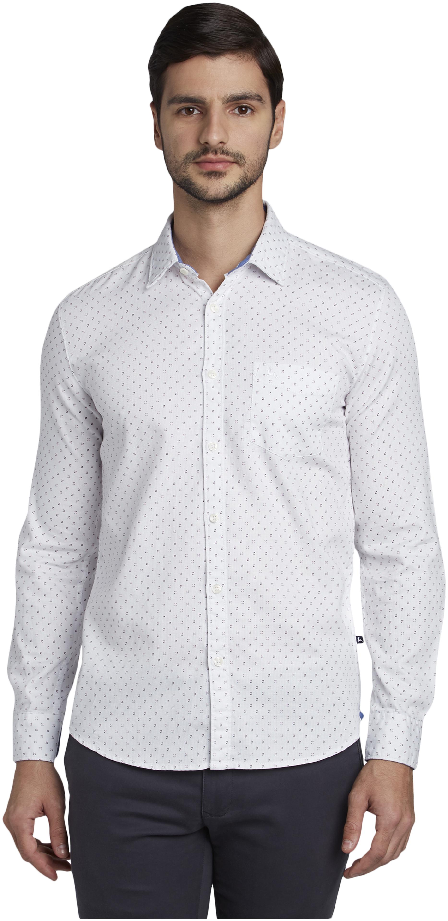 

Parx Men White Printed Slim Fit Casual Shirt