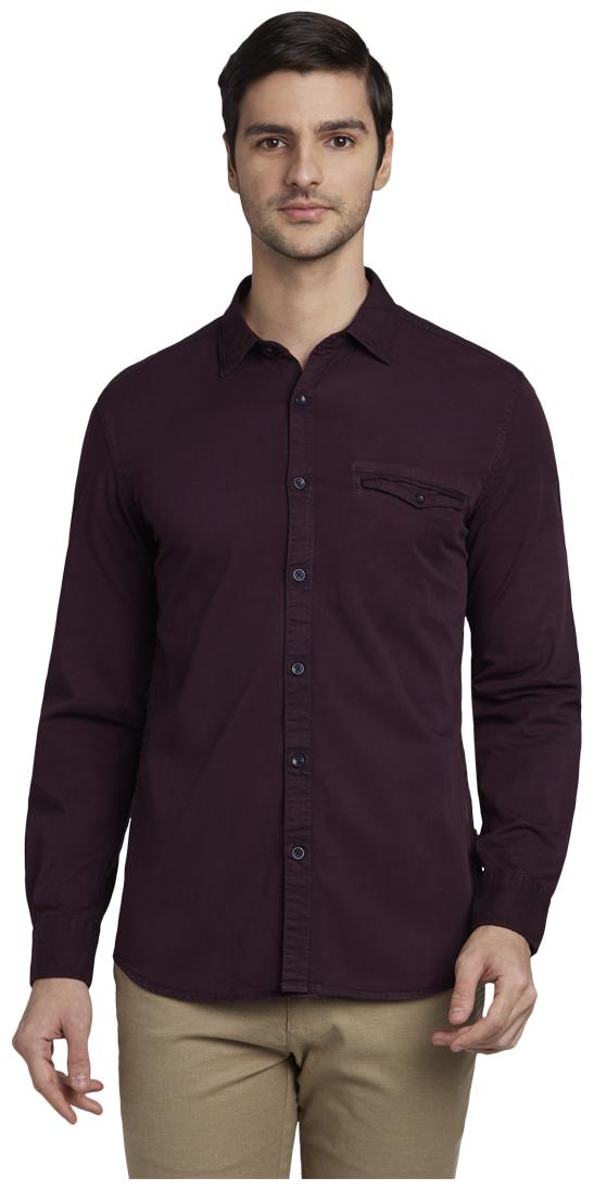 

Parx Men Purple Solid Slim Fit Casual Shirt