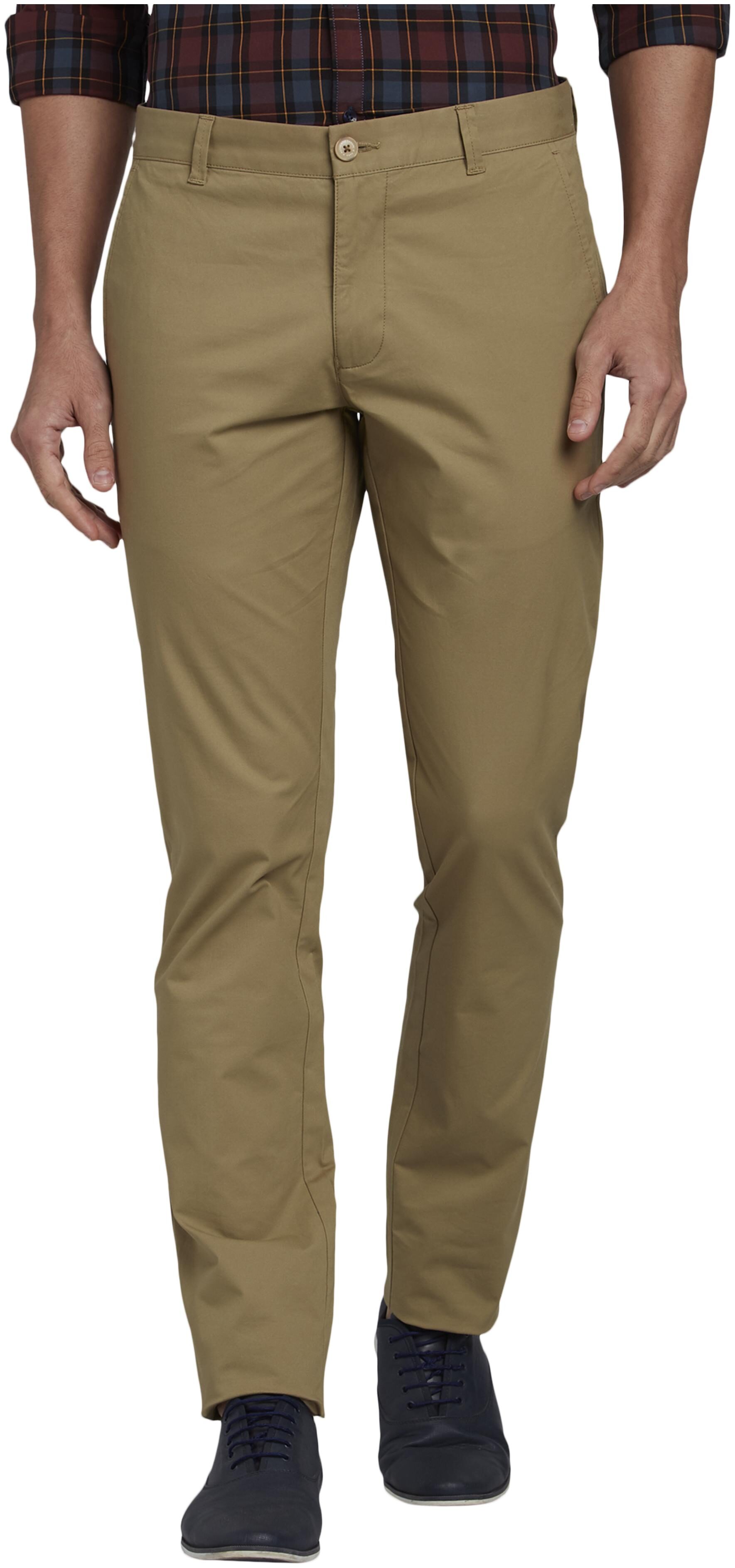 

Parx Men Brown Solid Slim fit Regular trousers
