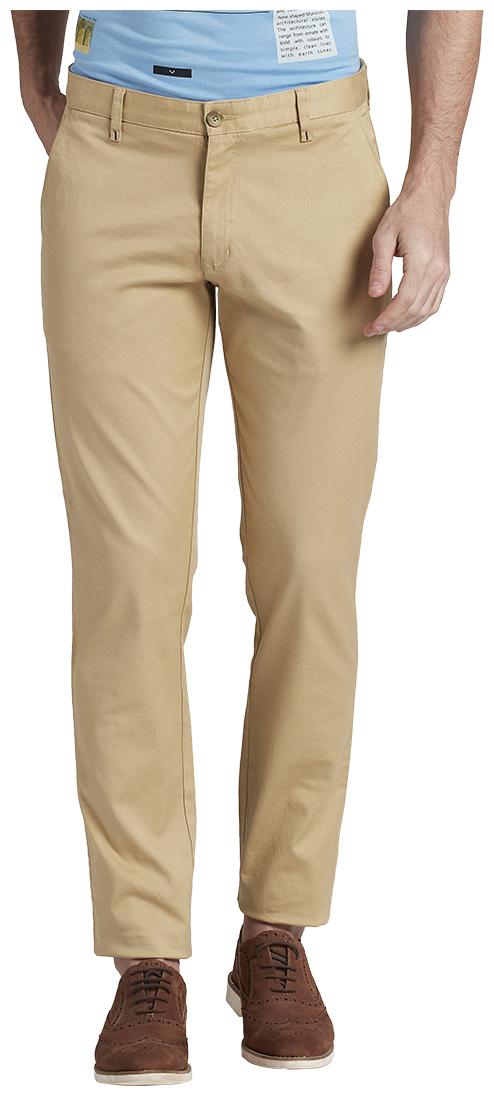 

Parx Men Beige Solid Tapered fit Regular trousers
