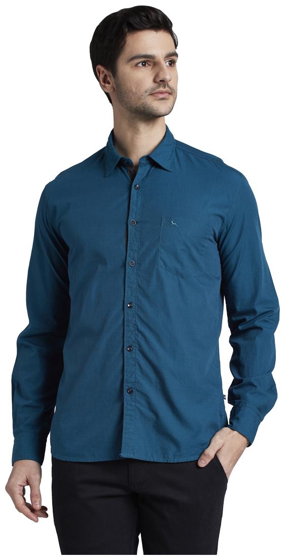 

Parx Men Blue Solid Regular Fit Casual Shirt