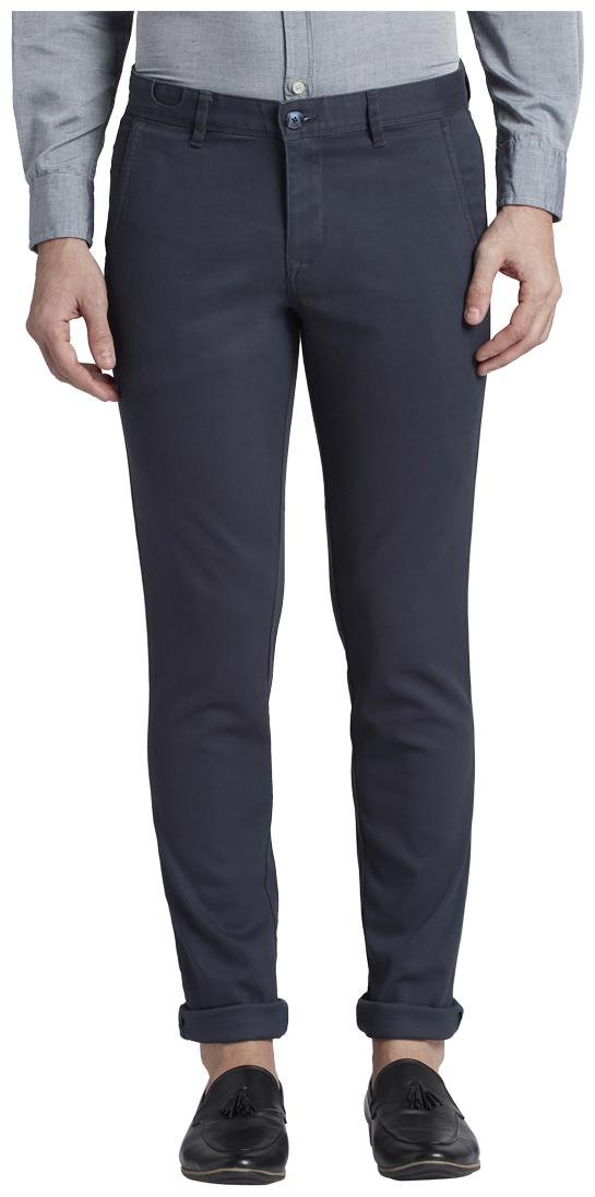 

Parx Men Blue Solid Tapered fit Regular trousers