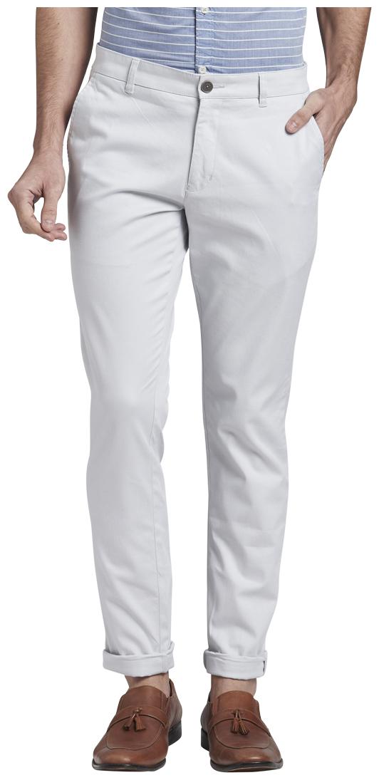 

Parx Men Grey Solid Tapered fit Regular trousers