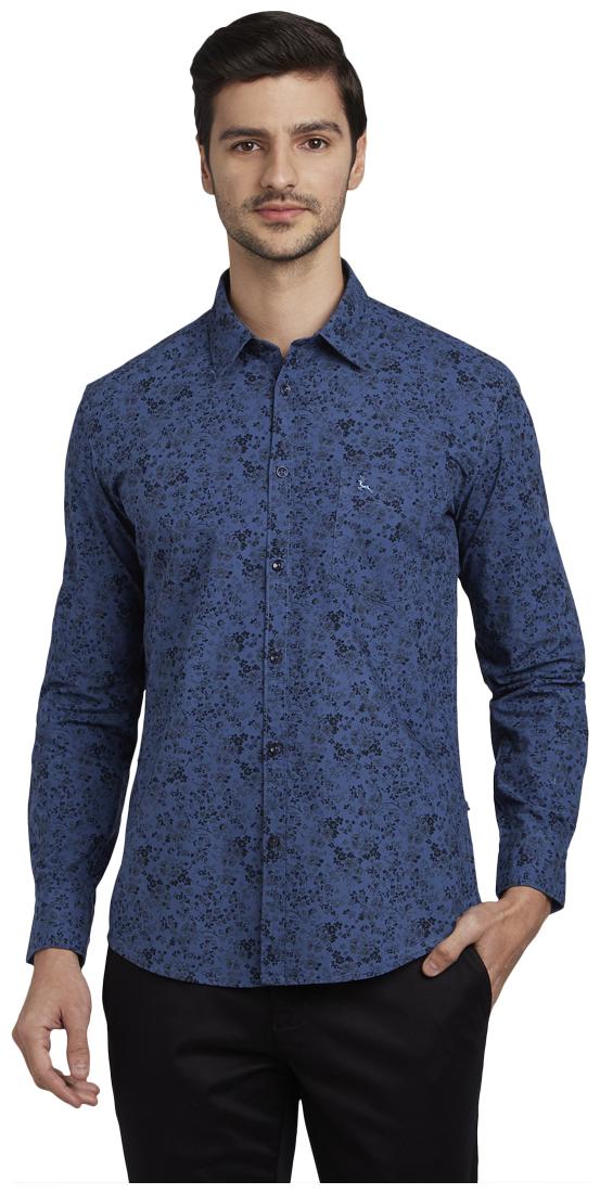 

Parx Men Blue Printed Slim Fit Casual Shirt