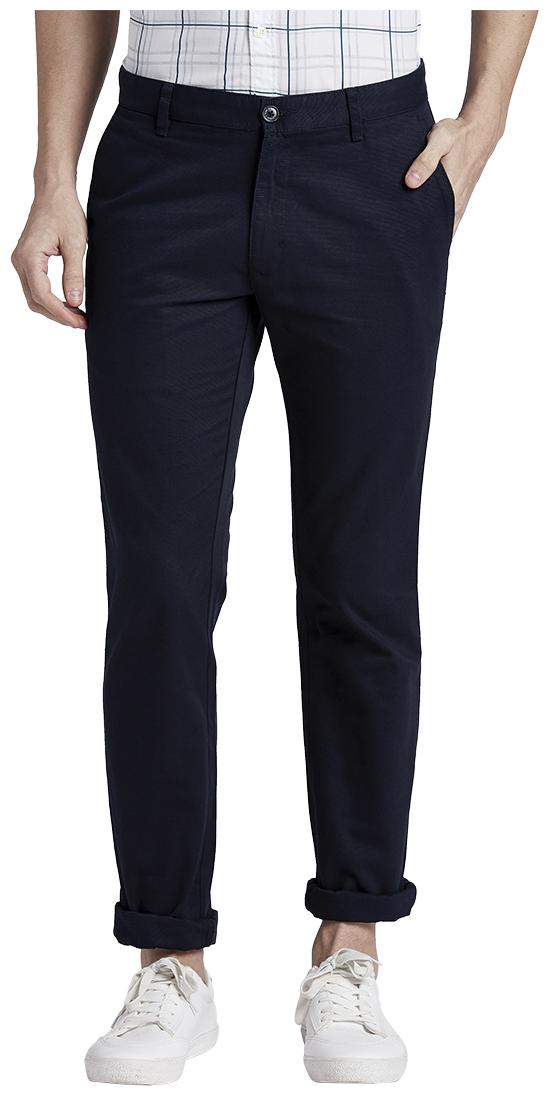 

Parx Men Blue Solid Slim fit Regular trousers
