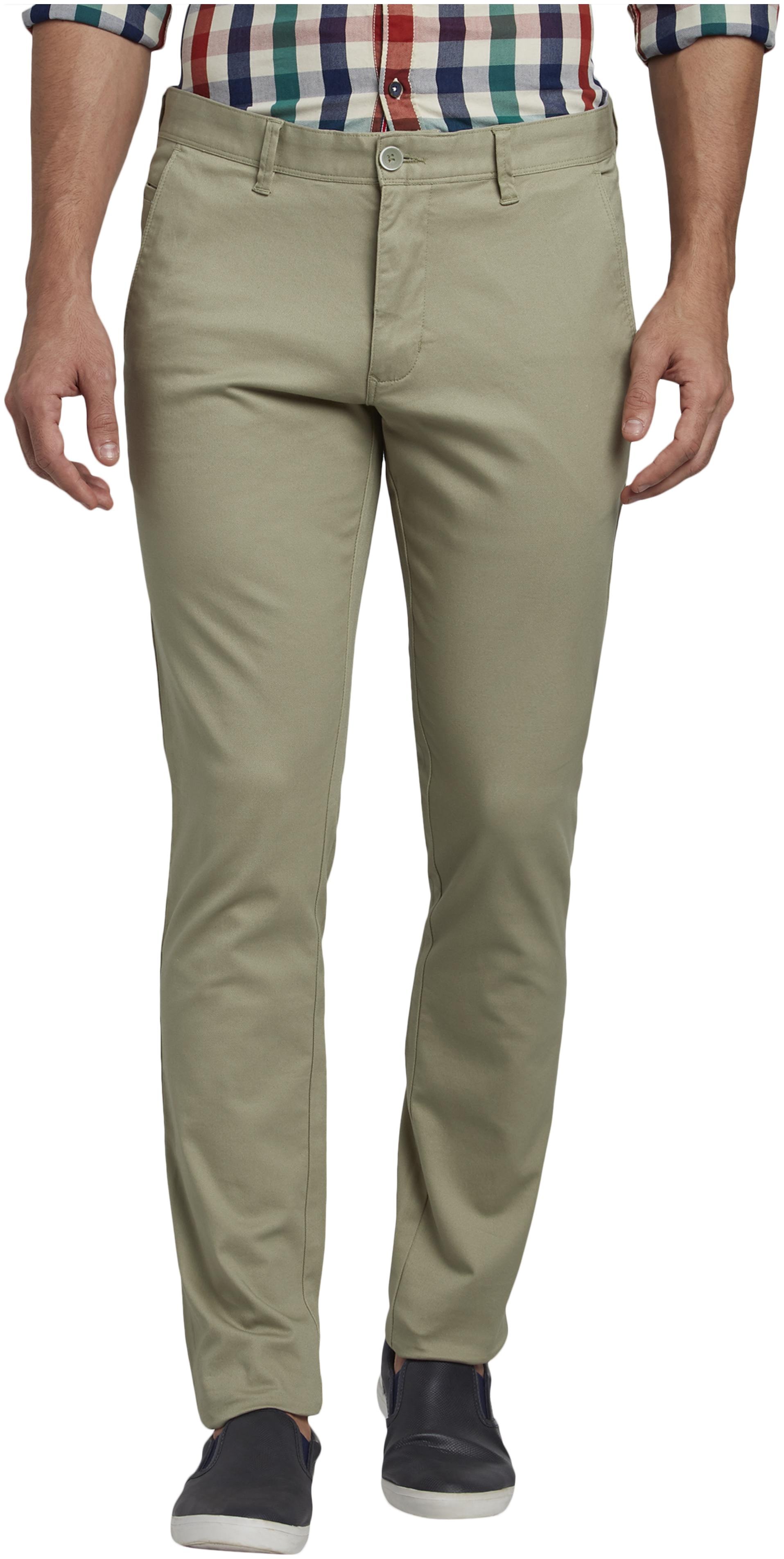 

Parx Men Green Solid Tapered fit Regular trousers