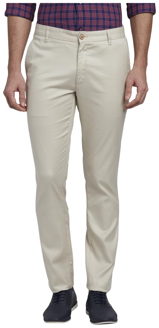

Parx Men Beige Solid Slim fit Regular trousers