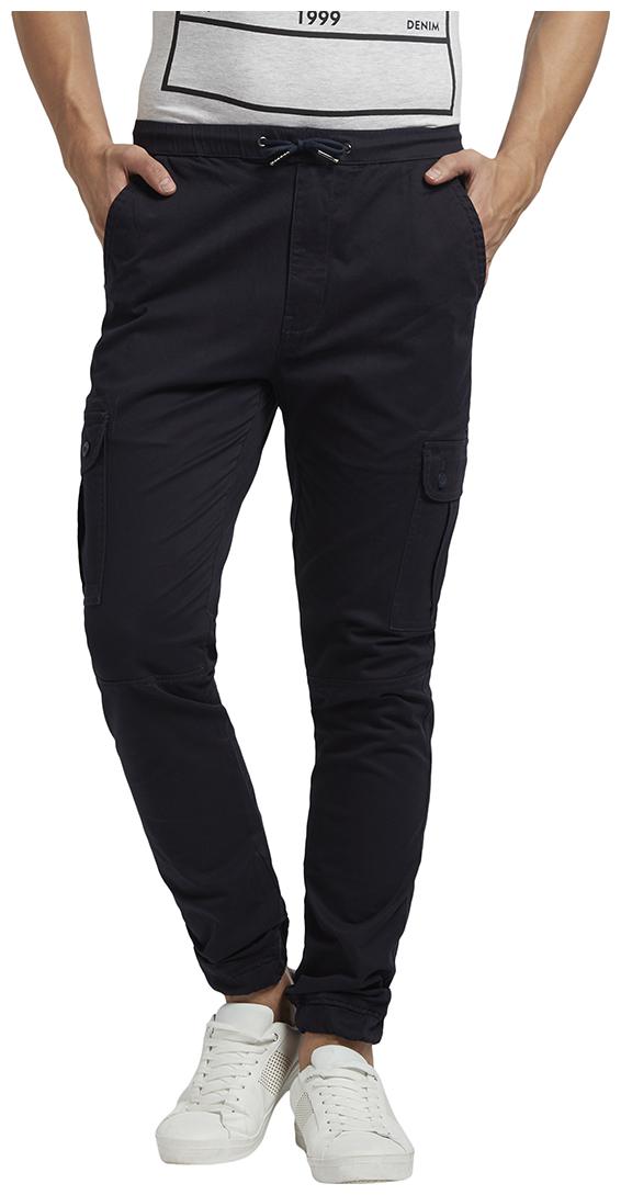

Parx Men Blue Solid Regular fit Regular trousers