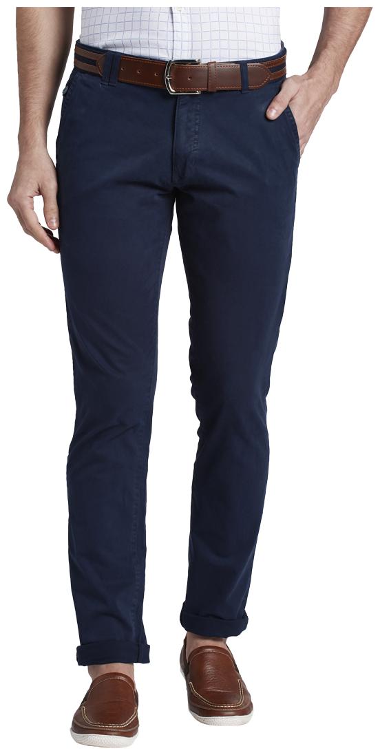 

Parx Men Blue Solid Tapered fit Regular trousers